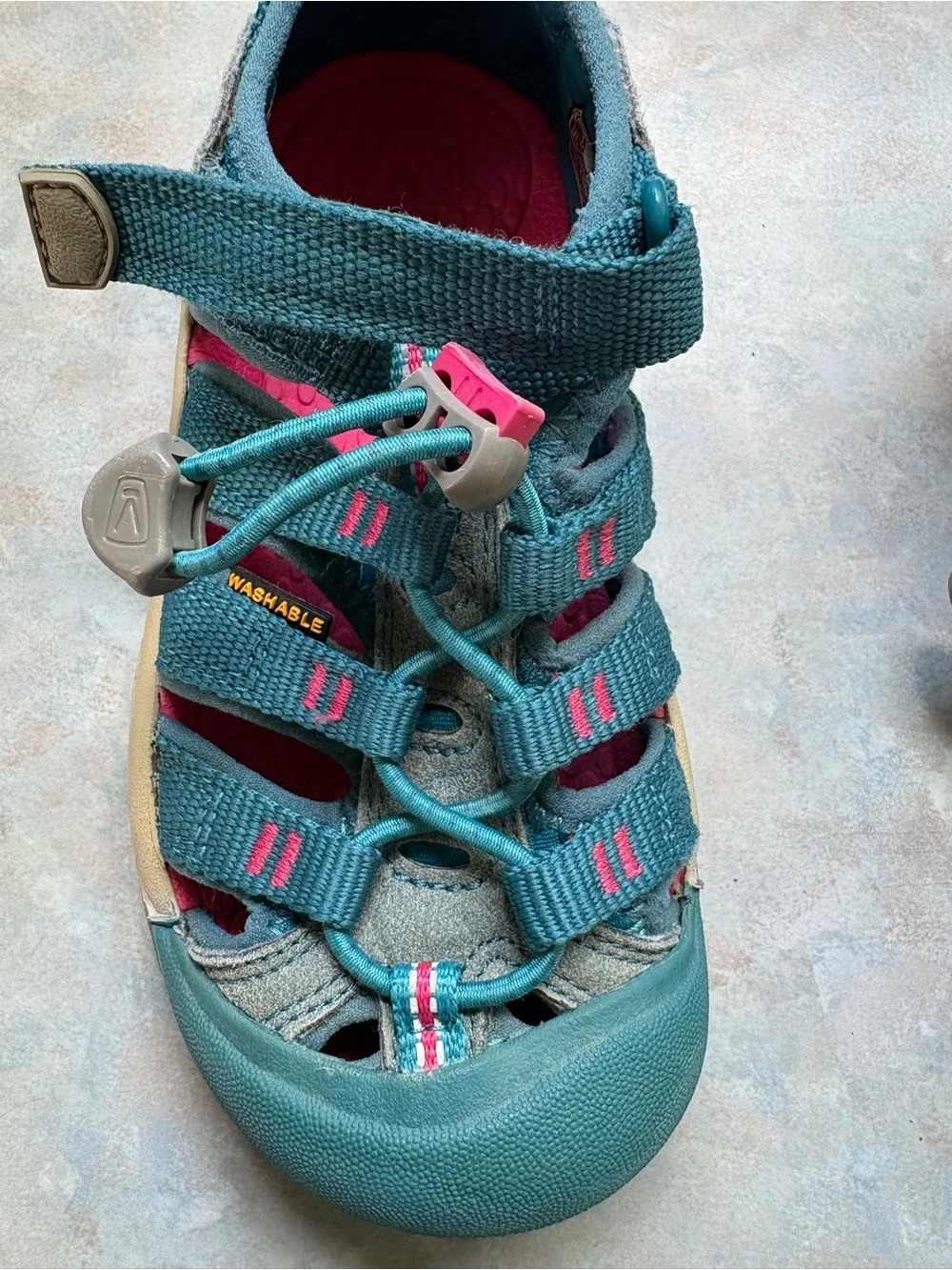 Keen Kids Teal and Pink Closed-Toe Water Sandals